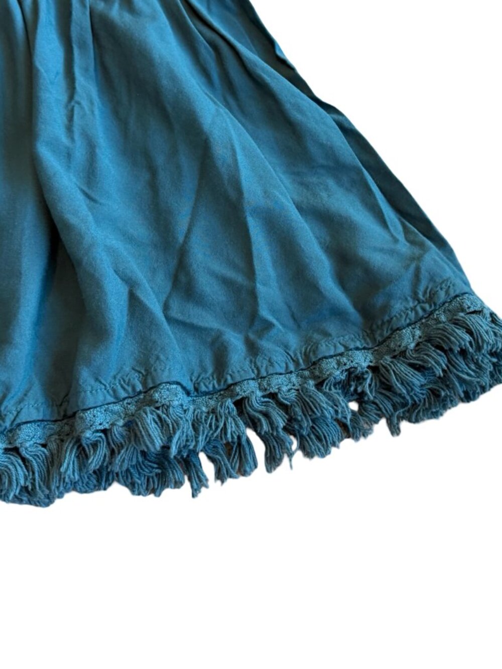 Floreat Tiered Mini Dress Bold Teal Tie Strap Flowy Bohemian Boho Size Small - Picture 5 of 13